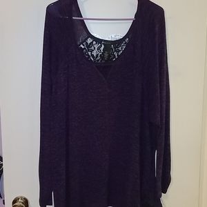 Lane Bryant purple w/ lace top